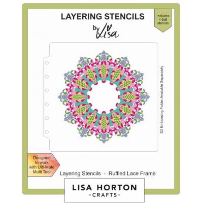 Lisa Horton Crafts Layering Stencils - Ruffled Lace Frame